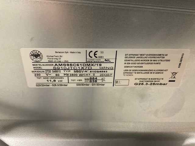 Bertazzoni gasfornuis s910jtc1x7d - afbeelding 5 van  5
