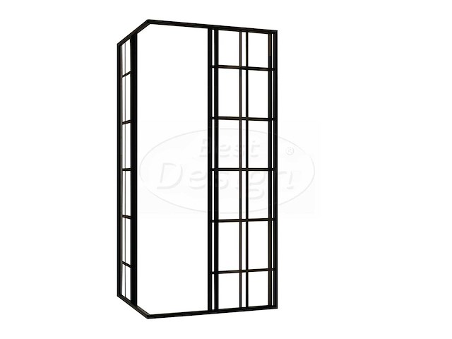 Best design black corner douchecabine hoekinstap 99x99 cm (2x) - afbeelding 2 van  4