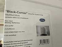 Best design black corner douchecabine hoekinstap 99x99 cm (2x) - afbeelding 3 van  4
