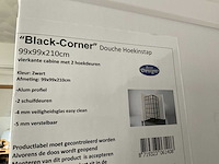 Best design black corner douchecabine hoekinstap 99x99 cm - afbeelding 2 van  3