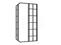 Best design black corner douchecabine hoekinstap 99x99 cm - afbeelding 2 van  4