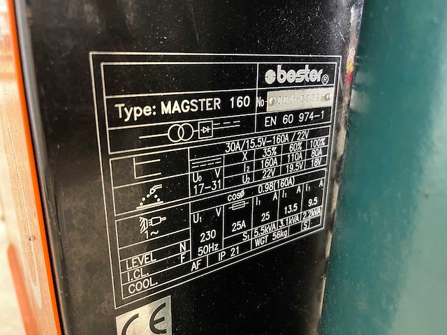 Bester - magster 160 - verrijdbaar draad lasapparaat - afbeelding 4 van  4