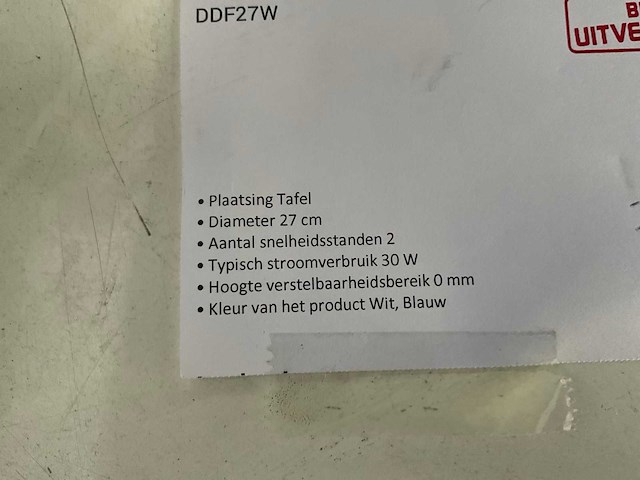 Bestron ddf27w tafelventilator - afbeelding 1 van  1