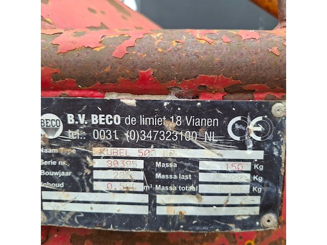 Betonkubel beco, kubel 500lr, bouwjaar 2003 - afbeelding 3 van  9