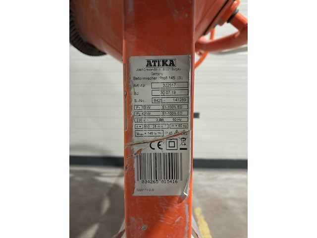 Betonmolen - 145l - 230v atika, profi 145s, bouwjaar 2019 - afbeelding 8 van  22