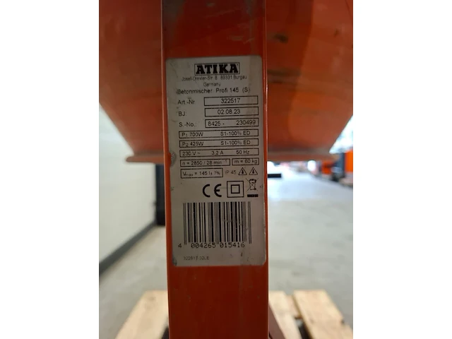 Betonmolen - 145l - 230v atika, profi 145s, bouwjaar 2024 - afbeelding 7 van  9