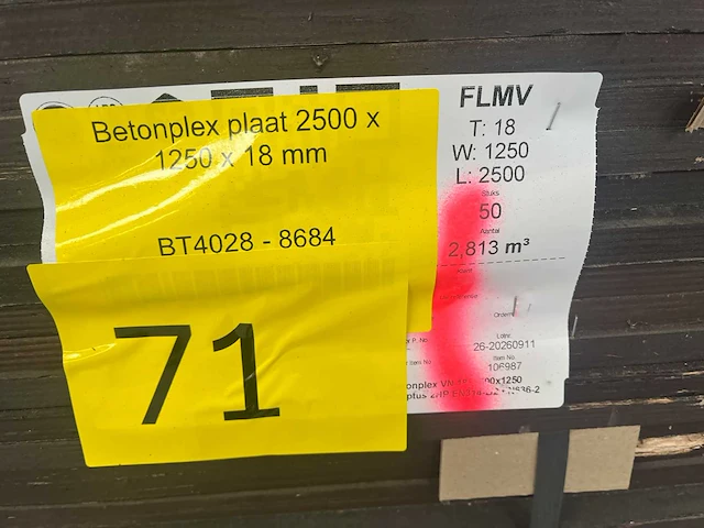 Betonplex plaat 2500x1250x18mm (50x) - afbeelding 3 van  11