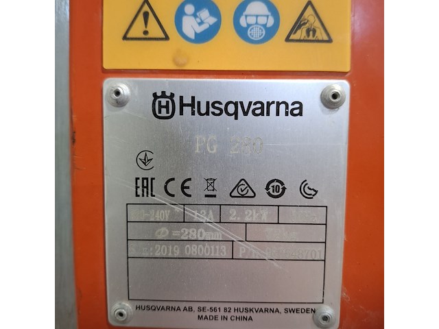 Betonschuurmachine - 280mm - 230v husqvarna, pg280, bouwjaar 2019 - afbeelding 6 van  10
