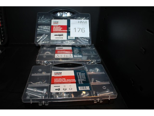 Bevestigingsmaterialen in 3 organisers hbm. - afbeelding 1 van  1