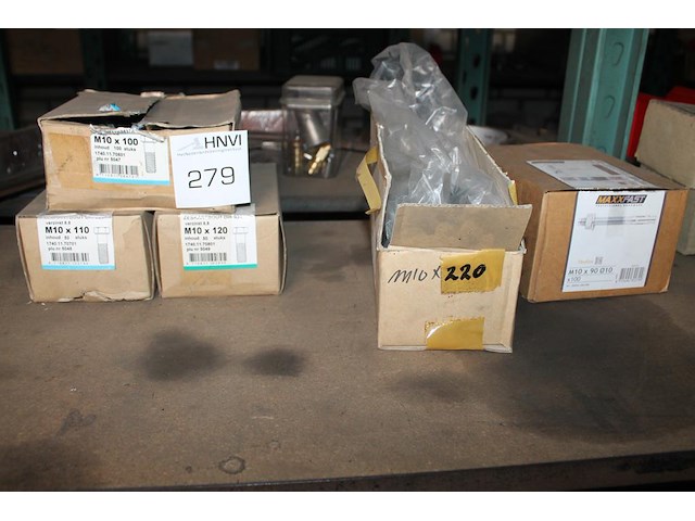 Bevestigingsmaterialen op 3 schappen w.o. bouten, moeren, ankers en rvs kogels. - afbeelding 3 van  7