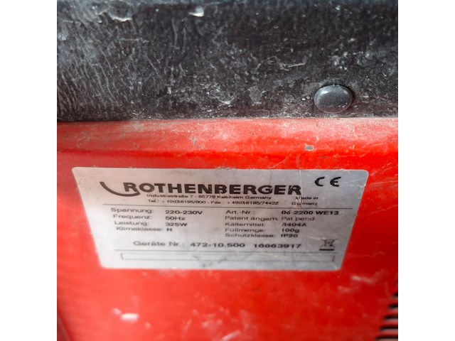 Bevriezingsset 230v, rothenberger, rofrostturbo 1.1/4", 2017 - afbeelding 9 van  9