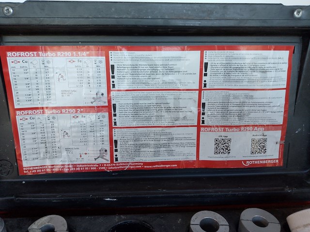 Bevriezingsset 230v rothenberger, rofrostturbo 1.1/4", bouwjaar 2019 - afbeelding 7 van  9