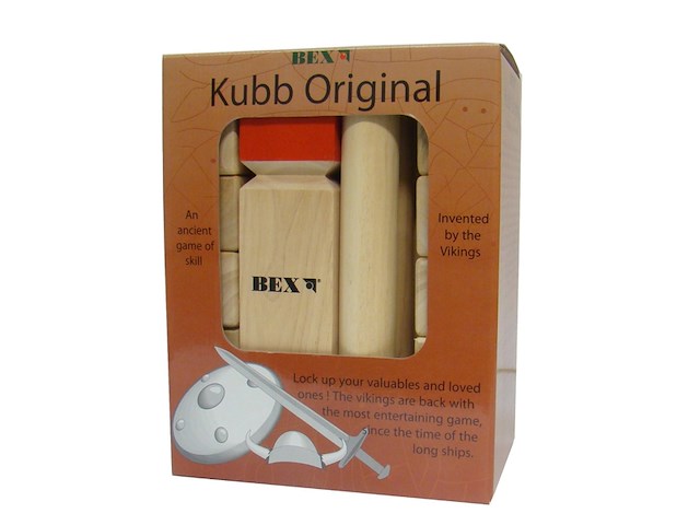 Bex kubb viking original rode koning rubberhout - afbeelding 1 van  4