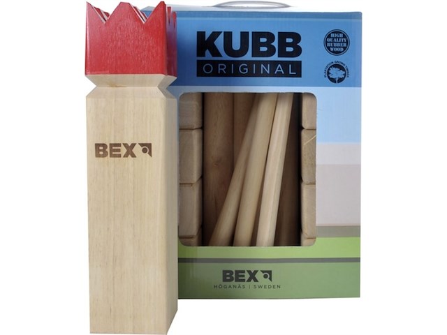 Bex kubb viking original rode koning rubberhout - afbeelding 3 van  4