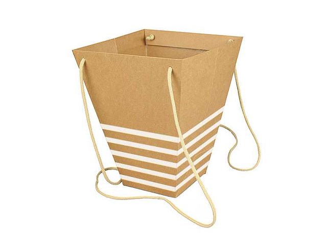 Bg bouquet kraft 24x13x30 stripes (482x) - afbeelding 1 van  1