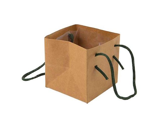 Bg kraft loop 10,5x10,5x10,5 green (4335x) - afbeelding 1 van  1