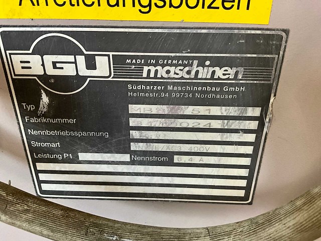 Bgu bandschuurmachine - afbeelding 8 van  8