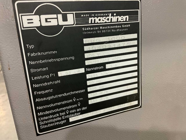 Bgu rlg 1000 stofafzuiginstallatie - afbeelding 5 van  6