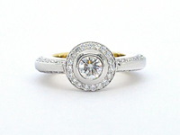 Bi-colour design ring met 100 diamanten - afbeelding 1 van  8