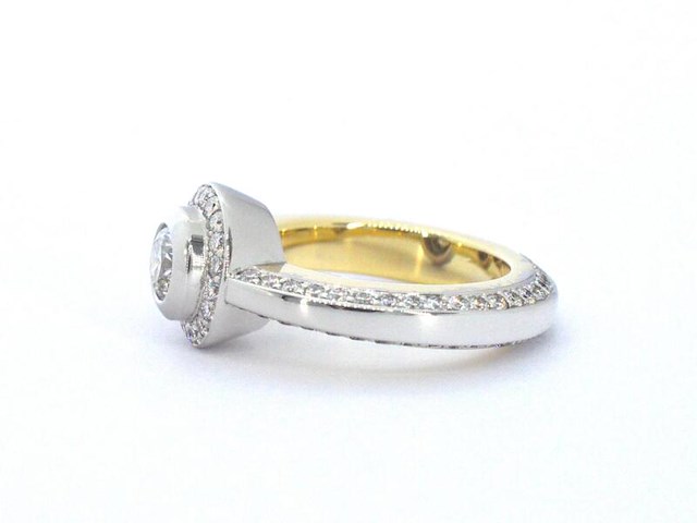 Bi-colour design ring met 100 diamanten - afbeelding 4 van  8