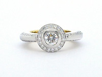 Bi-colour design ring met 100 natuurlijke diamanten - afbeelding 1 van  10