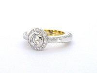 Bi-colour design ring met 100 natuurlijke diamanten - afbeelding 4 van  10