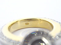 Bi-colour design ring met 100 natuurlijke diamanten - afbeelding 9 van  10