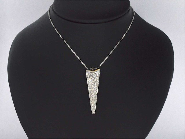Bi-colour designer hanger met hoge kwaliteit diamant - afbeelding 2 van  9