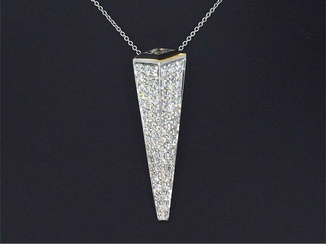 Bi-colour designer hanger met hoge kwaliteit diamant - afbeelding 5 van  9