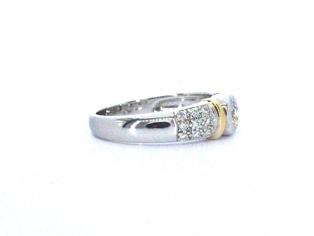 Bi-colour gouden ring met diamanten - afbeelding 4 van  9
