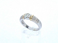 Bi-colour gouden ring met diamanten - afbeelding 5 van  9