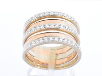 Bi-colour ring met briljant geslepen diamanten - afbeelding 1 van  7