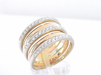 Bi-colour ring met briljant geslepen diamanten - afbeelding 3 van  7