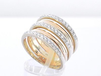 Bi-colour ring met briljant geslepen diamanten - afbeelding 4 van  7