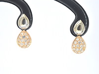 Bicolour oorbellen met diamant - afbeelding 1 van  8