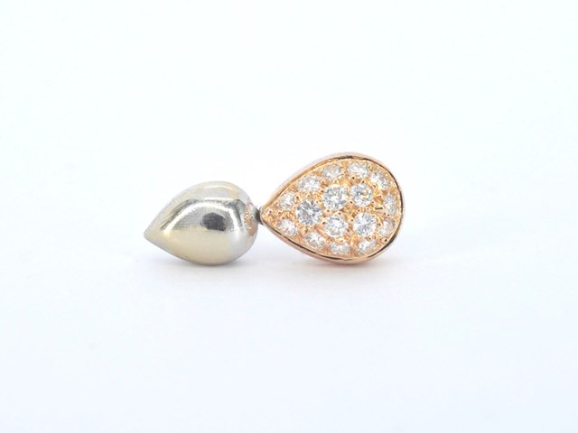 Bicolour oorbellen met diamant - afbeelding 2 van  8