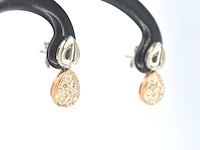Bicolour oorbellen met diamant - afbeelding 3 van  8