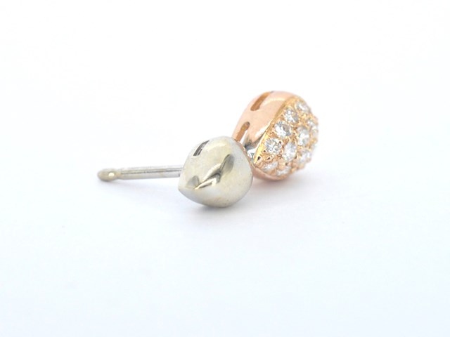 Bicolour oorbellen met diamant - afbeelding 4 van  8