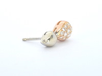 Bicolour oorbellen met diamant - afbeelding 4 van  8
