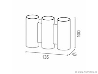 Bidirectionele led wandlamp sw-47-3 _ 6w _ ip54 _ zwart (4x) - afbeelding 2 van  3