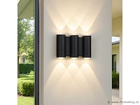 Bidirectionele led wandlamp sw-47-3 _ 6w _ ip54 _ zwart (8x) - afbeelding 1 van  3