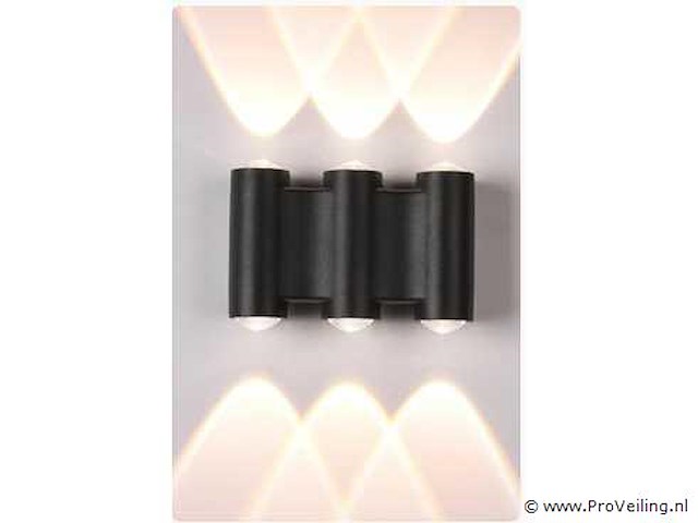 Bidirectionele led wandlamp sw-47-3 _ 6w _ ip54 _ zwart (8x) - afbeelding 3 van  3