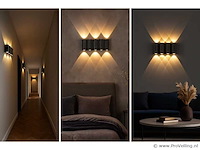 Bidirectionele led wandlamp sw-47-4 – 8w – ip54 – zwart (x4) - afbeelding 2 van  4