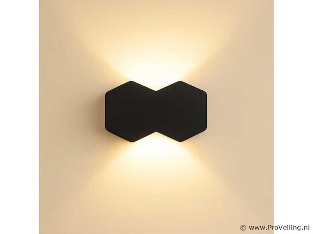 Bidirectionele led wandlamp sw-51-2 – 4w – ip54 – zwart (x5) - afbeelding 2 van  4