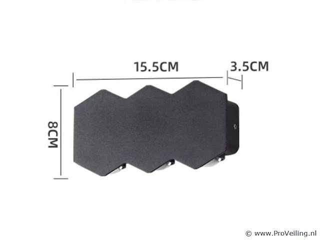 Bidirectionele led wandlamp sw-51-3 – 6w – ip54 – zwart (x8) - afbeelding 3 van  4