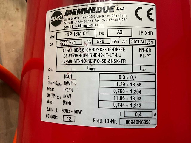 Biemmedue arcotherm gp 18 gasgestookte heteluchtkanon - afbeelding 4 van  4