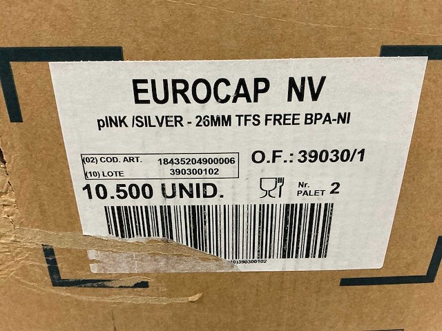 Bier dop pink/silver 26mm (10500x) - afbeelding 4 van  5