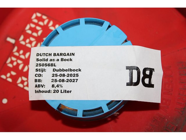 Bierfust 20 liter dutch bargain dubbel bok. tht 25-8-27. - afbeelding 2 van  2