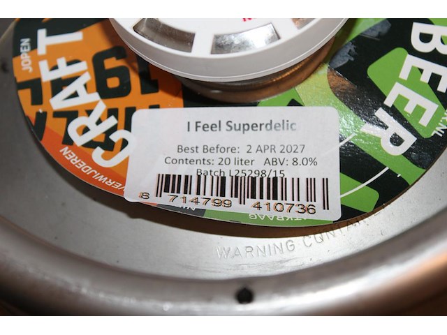 Bierfust 20 liter jopen i feel superdelic. tht 4-27. - afbeelding 2 van  2