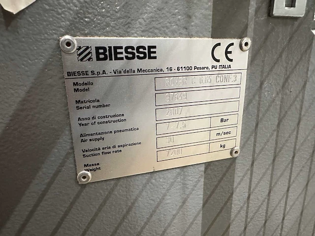 Biesse rover - 2007 - c6.65 conf.3 - verticale cnc -bewerkingscentra - afbeelding 2 van  67